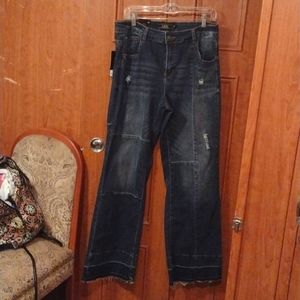 💫 NWT Lucky & Blessed Distressed Flare Denim Jeans